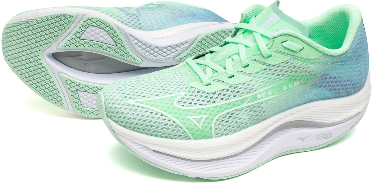 Mizuno Wave Rebellion Flash 2 Womens Running Shoes - Green