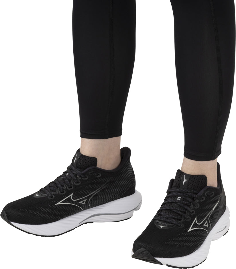 Mizuno Wave Rider 28 WIDE FIT (D) Womens Running Shoes - Black