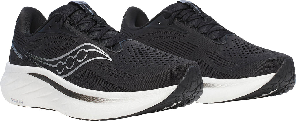Saucony Ride 18 WIDE FIT Mens Running Shoes - Black