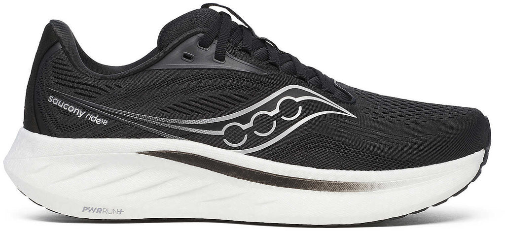 Saucony Ride 18 WIDE FIT Mens Running Shoes - Black