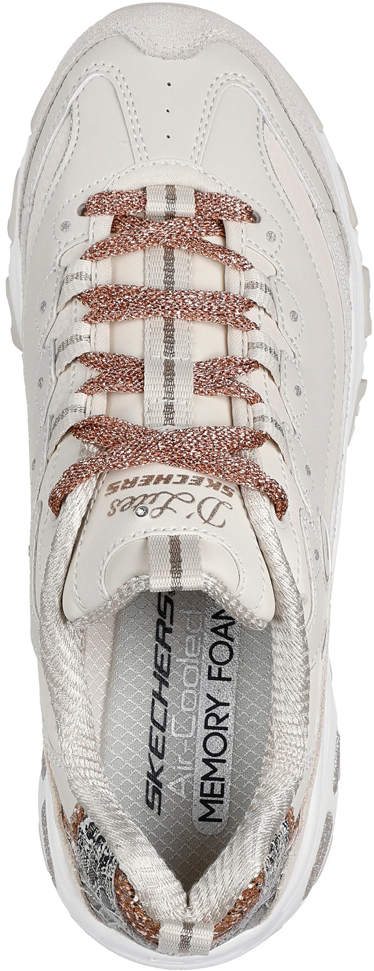 Skechers D'Lites Golden Chic Womens Shoes - Cream