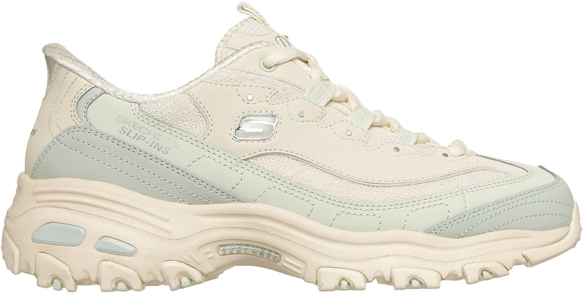 Skechers Sport D'Lites Smooth Nostalgia Womens Shoes - Cream