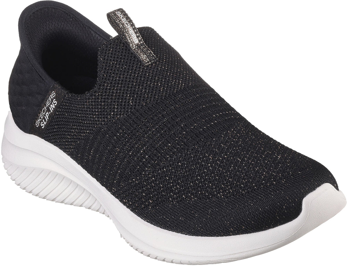 Skechers Ultra Flex 3.0 Glitter Me Womens Shoes - Black