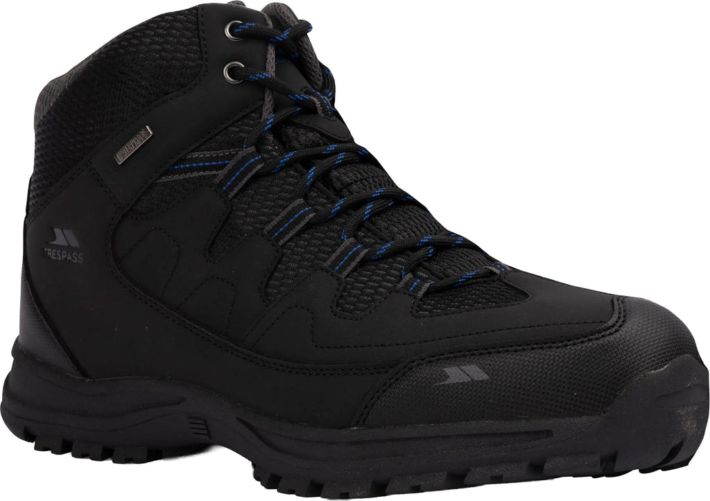 Trespass Finley Mid Waterproof Mens Walking Boots - Black