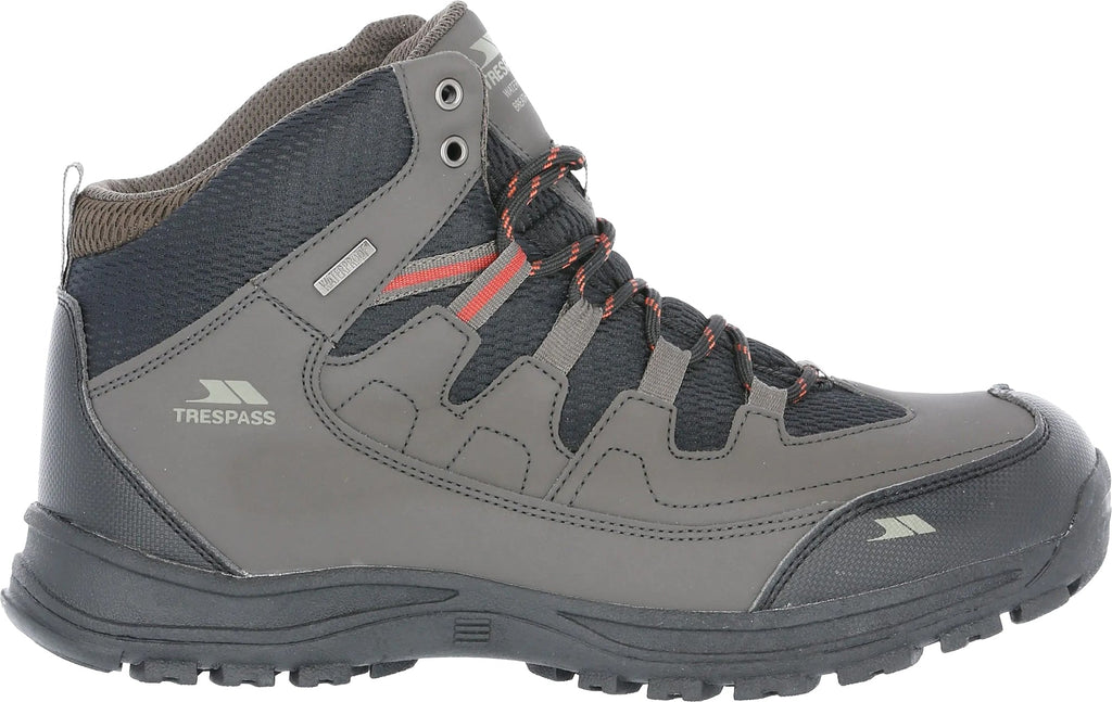 Trespass Finley Mid Waterproof Mens Walking Boots - Grey