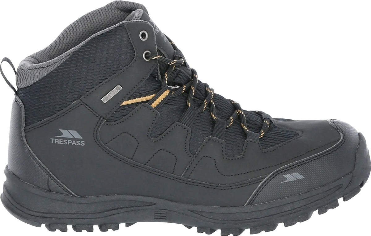 Trespass Finley Mid Waterproof Mens Walking Boots - Black